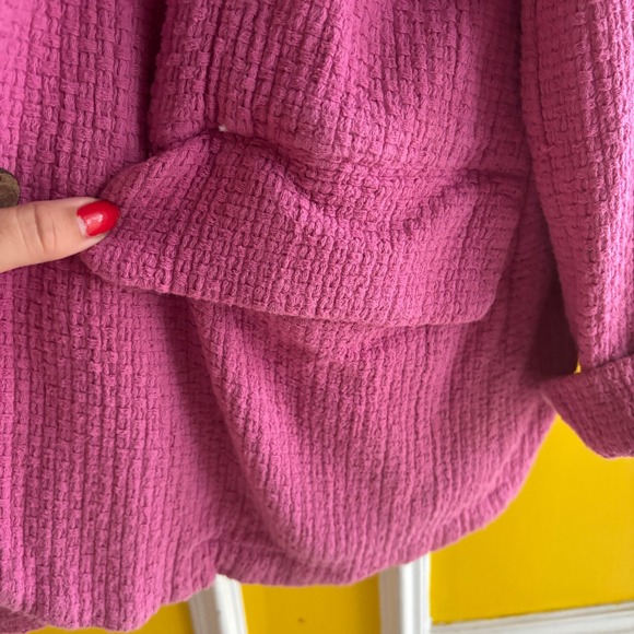 Free People Pink Textured Knit Pants & Jacket Set Suit Medium Set - Picture 16 of 16